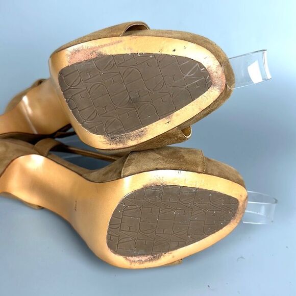 DIANE VON FURSTENBERG Zia Camel
Suede Slingback Platform Sandals Heels US 8 - Picture 9 of 16